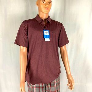 Columbia short sleeve burgundy heather polo shirt